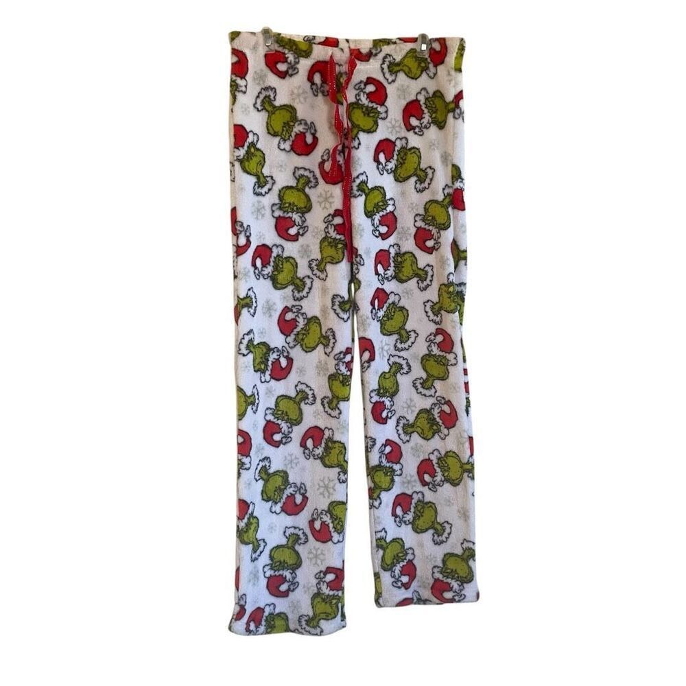 The grinch medium fuzzy fleece pajama bottom pants